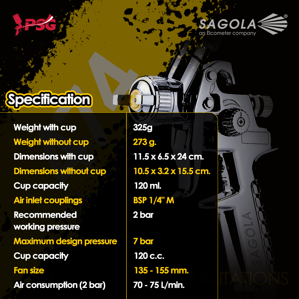SAGOLA SPRAYGUN 474 GRAVITY (GUN + CUP) - Image 3