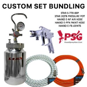 STAR 2L Paint Tank Bundling Package 2: Star S770 Pressure Type Spraygun + Hakko Air & Paint Hose & Joint