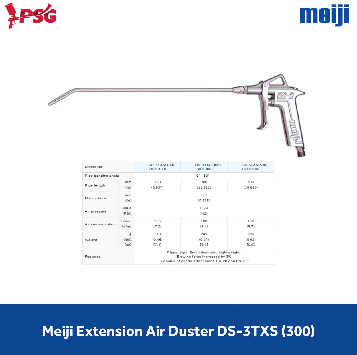 Meiji DS-3TXS Extension Air Duster Dengan Pipa Bengkok 30 Derajat (100mm Barrel Length) - Image 3