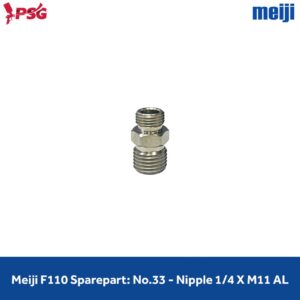 Meiji F110 Sparepart: No.33 - Nipple 1/4 X M11 AL (414773)
