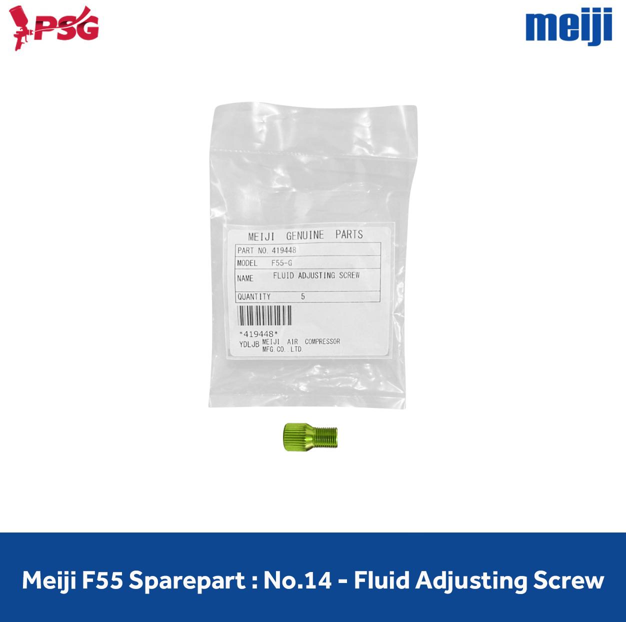 Meiji F55-G Sparepart: No.14 - Fluid Adjusting Screw (419448)