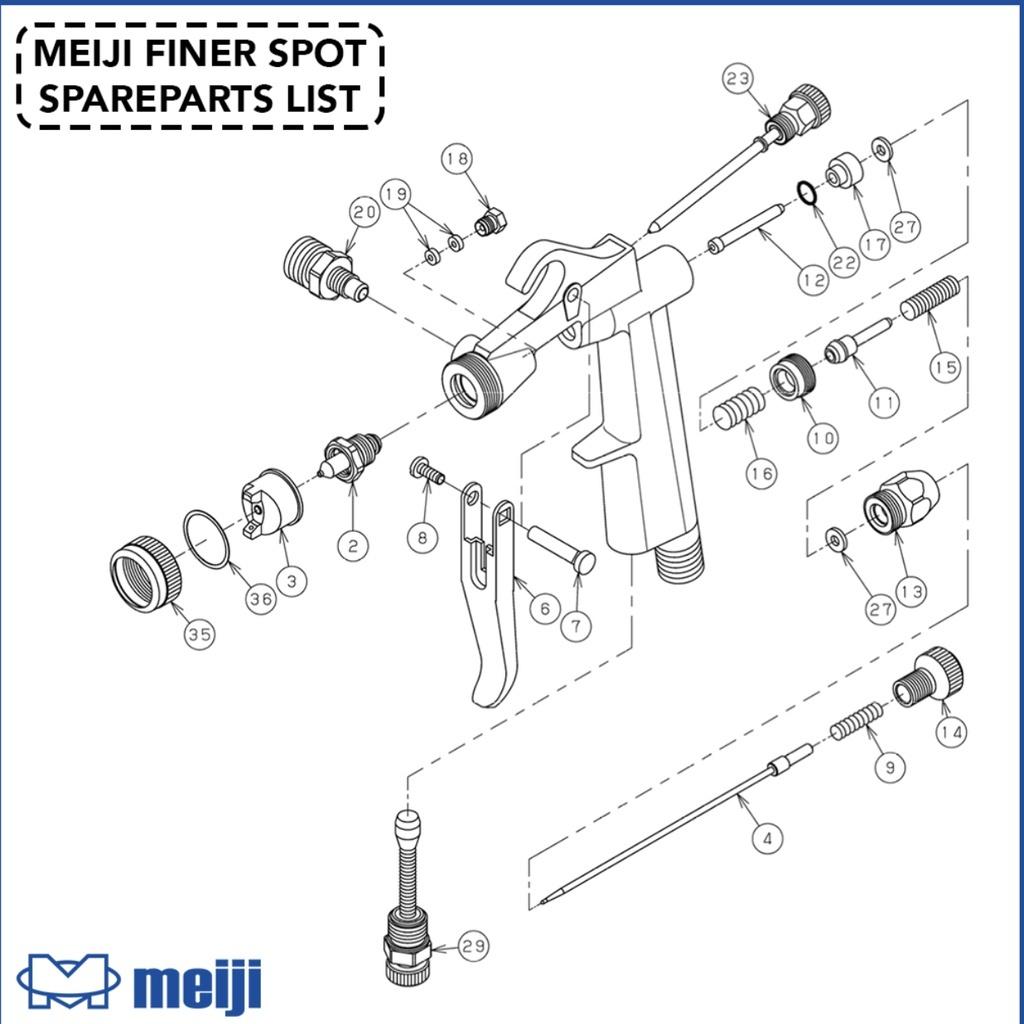 Meiji Finer Spot Sparepart: No.16 - Packing Push Spring (419450) - Image 3