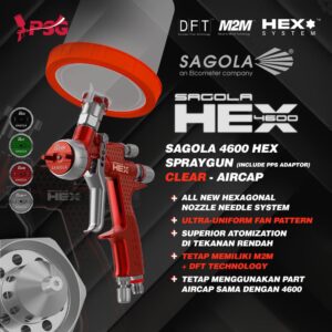 Sagola All New Spraygun 4600 Hex - Clear Aircap